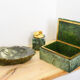 Cigar and tobacco box in alabaster and brass 1970