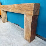 Brutalist console solid oak