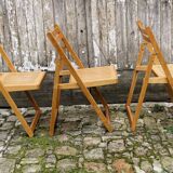 Set of 6 wooden folding chairs