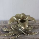 Flower candlestick Leaf base brass