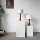Paire de lampes de table bois chêne années 50
