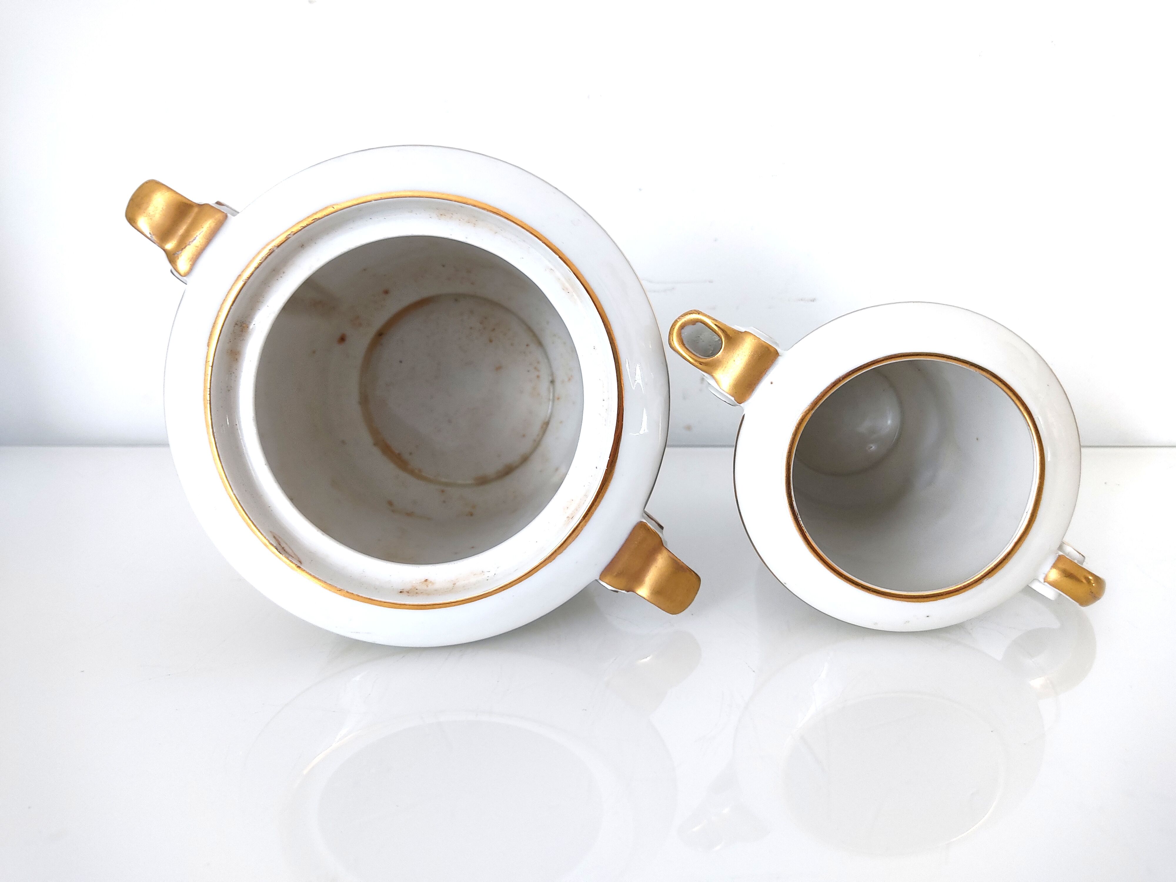 Coffee maker, milk jug and sugar jar porcelain JL&Cie Limoges