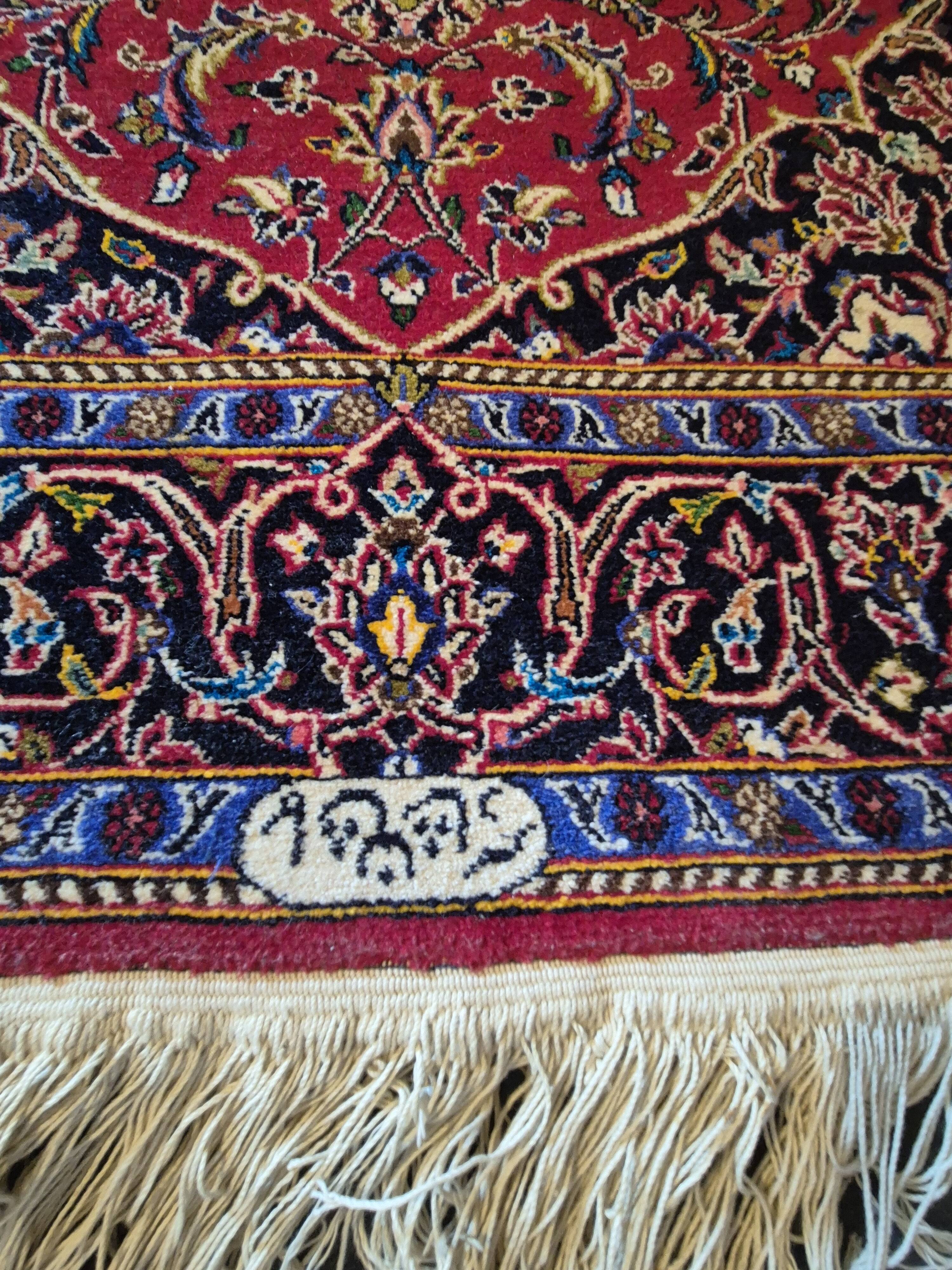Pair of twin Kashan Persian rugs 116x176 Red medallion - Handwoven wool