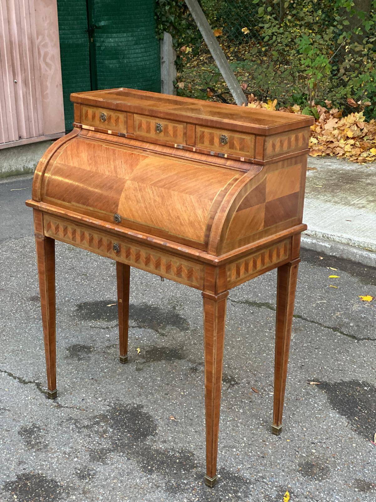 19th century wooden cylinder desk secretary