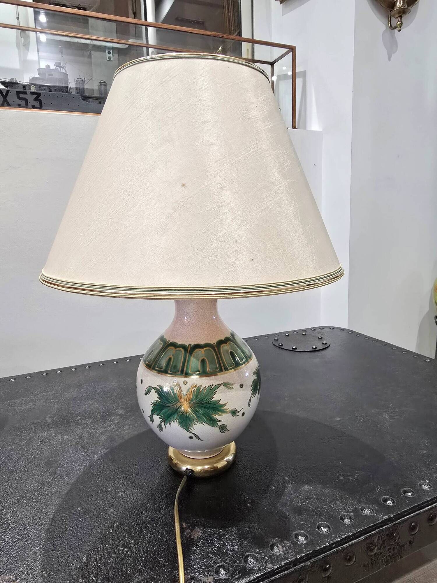 Large vintage Louis Drimmer lamp in glazed ceramic – 1970s/80s