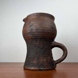 Carafe Vase de Pottery de Studio Allemand Brutaliste Mid-Century Modern par Gerhard Liebenthron, 1974