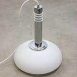 Mid-Century Danish Chrome & Opaline Pendant Lamp, 1960s