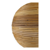Lampe de table sphère en rotin de style Gabriella Crespi, années 1970