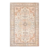 Vintage Cream & Brown Classic Pattern Persian Rug, 193x286Cm