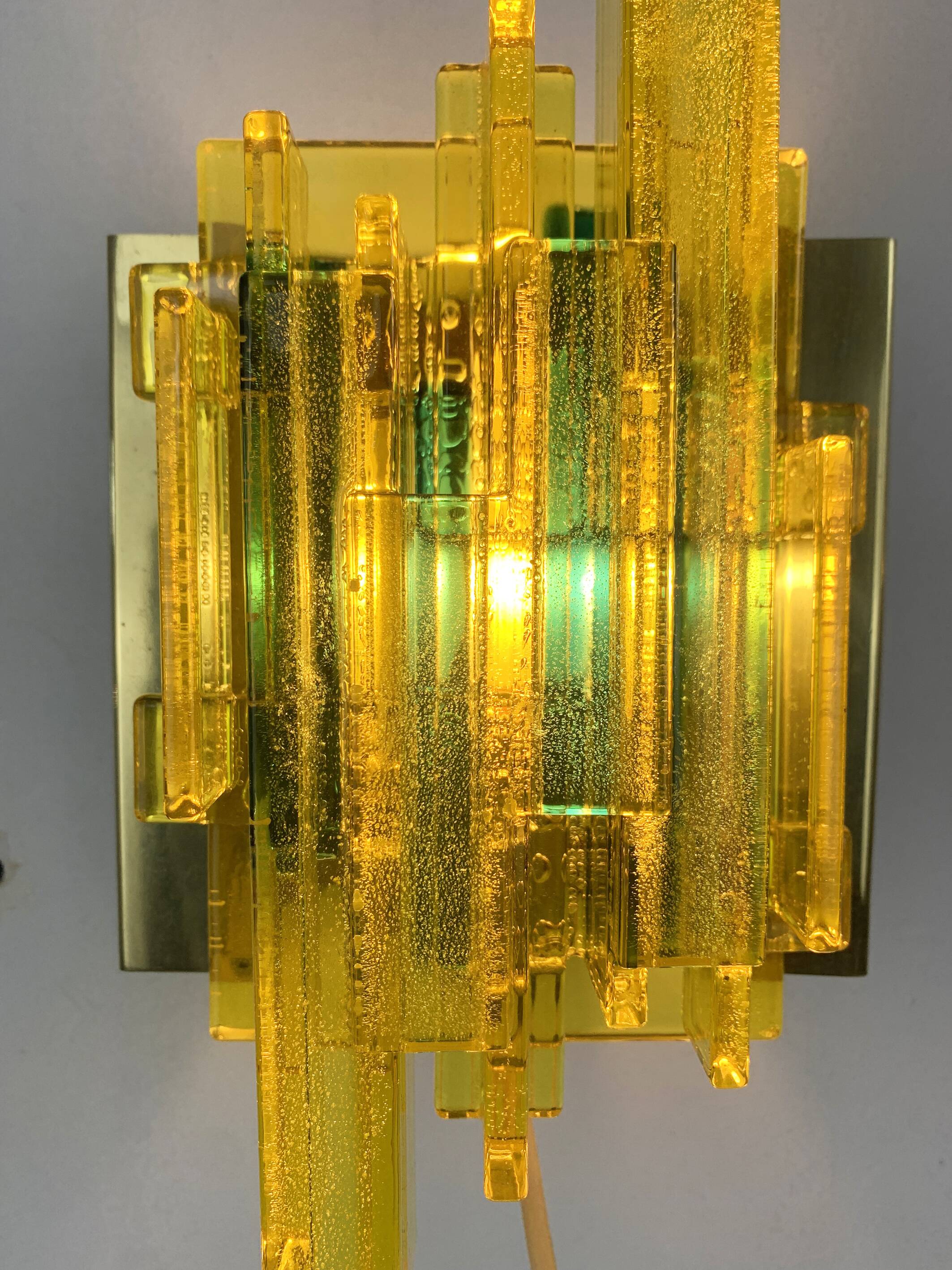 Pair of brutalist wall lights, Claus Bolby for Cebo Industri, Denmark, 1970.