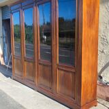4-door bookcase in solid walnut circa 1880
