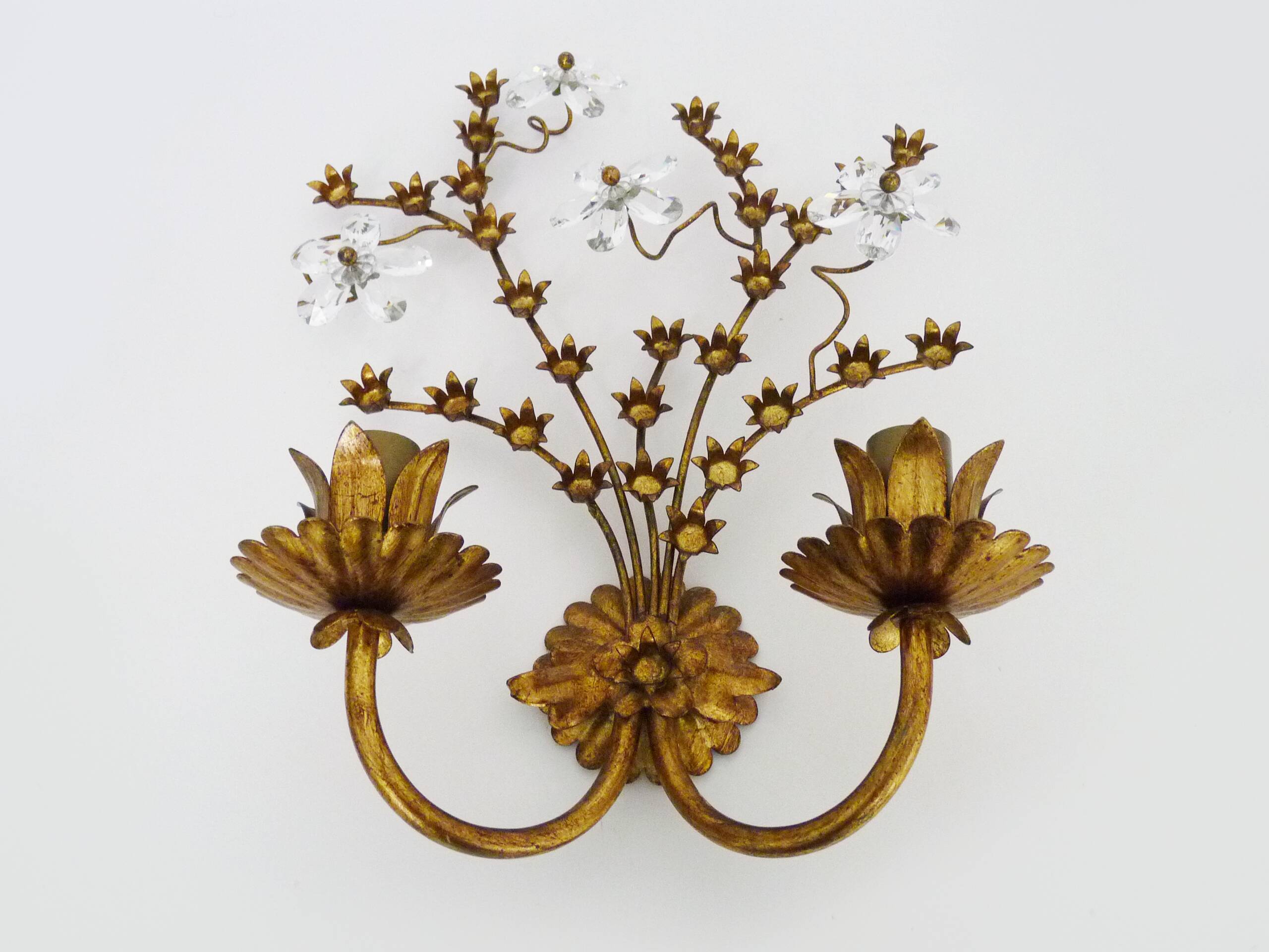 Magnificent vintage Italian wall light with Swarovski crystal, 1970s