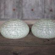Pair of green Clichy glass lampshades, glass globe for suspension, globe.