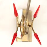 Pair of gold metal and glass sconces, 50s