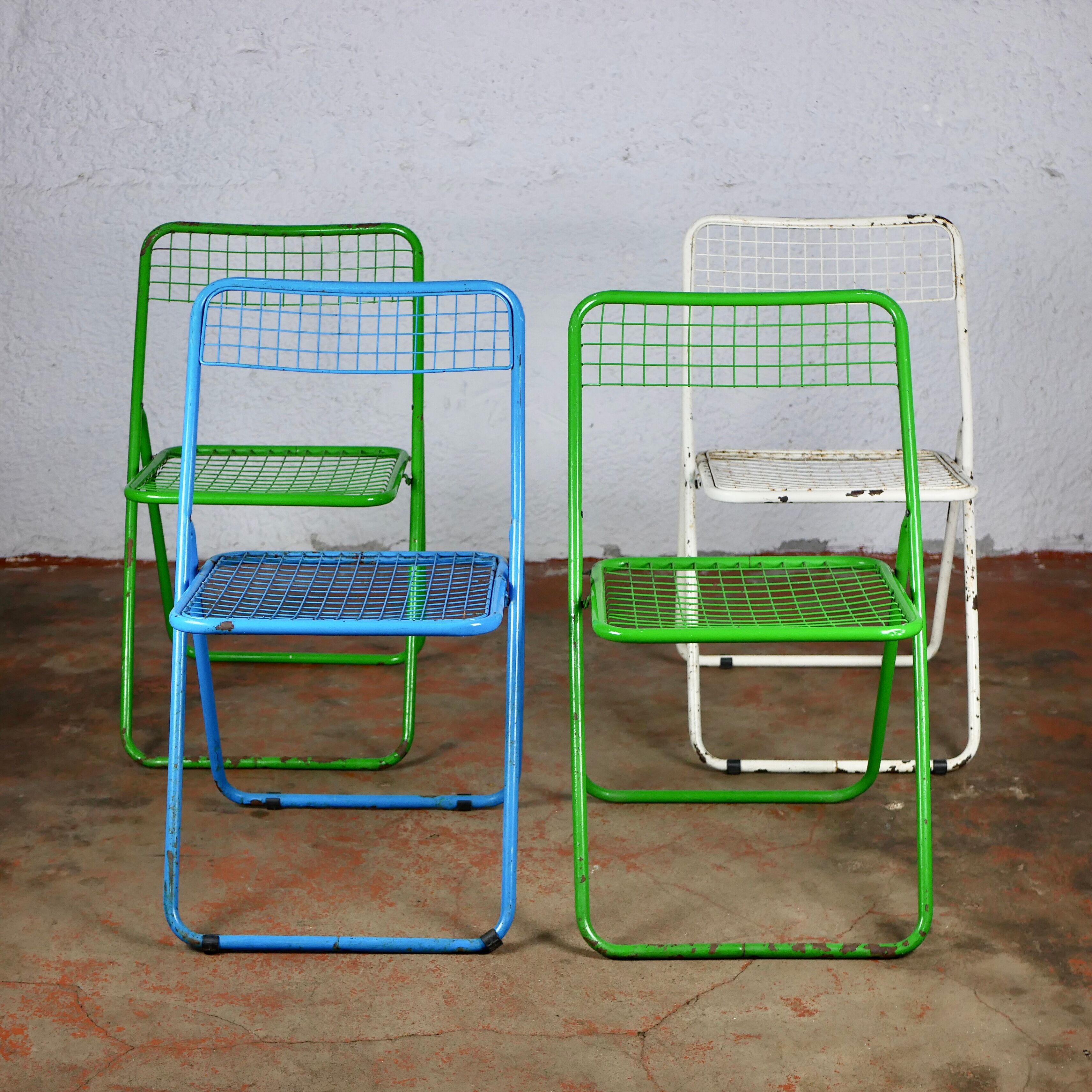 Series of 4 Ted Net chairs, by Niels Gammelgaard