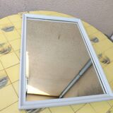 Vintage mirror in a frame made of oak wood patina gray painted 50x703cm