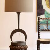 Brutalist style wrought iron lamp base, 1960