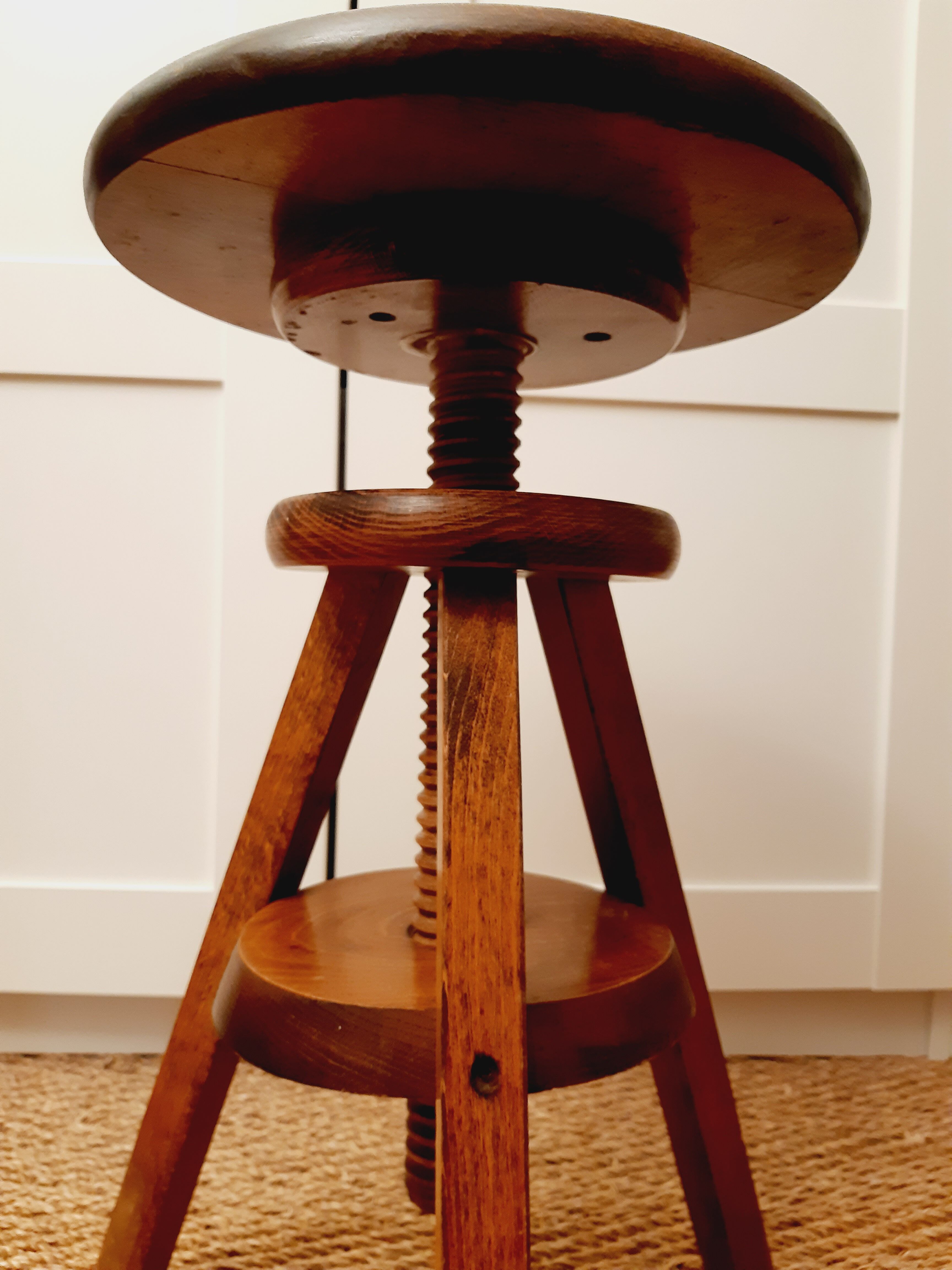 Solid wood screw stool