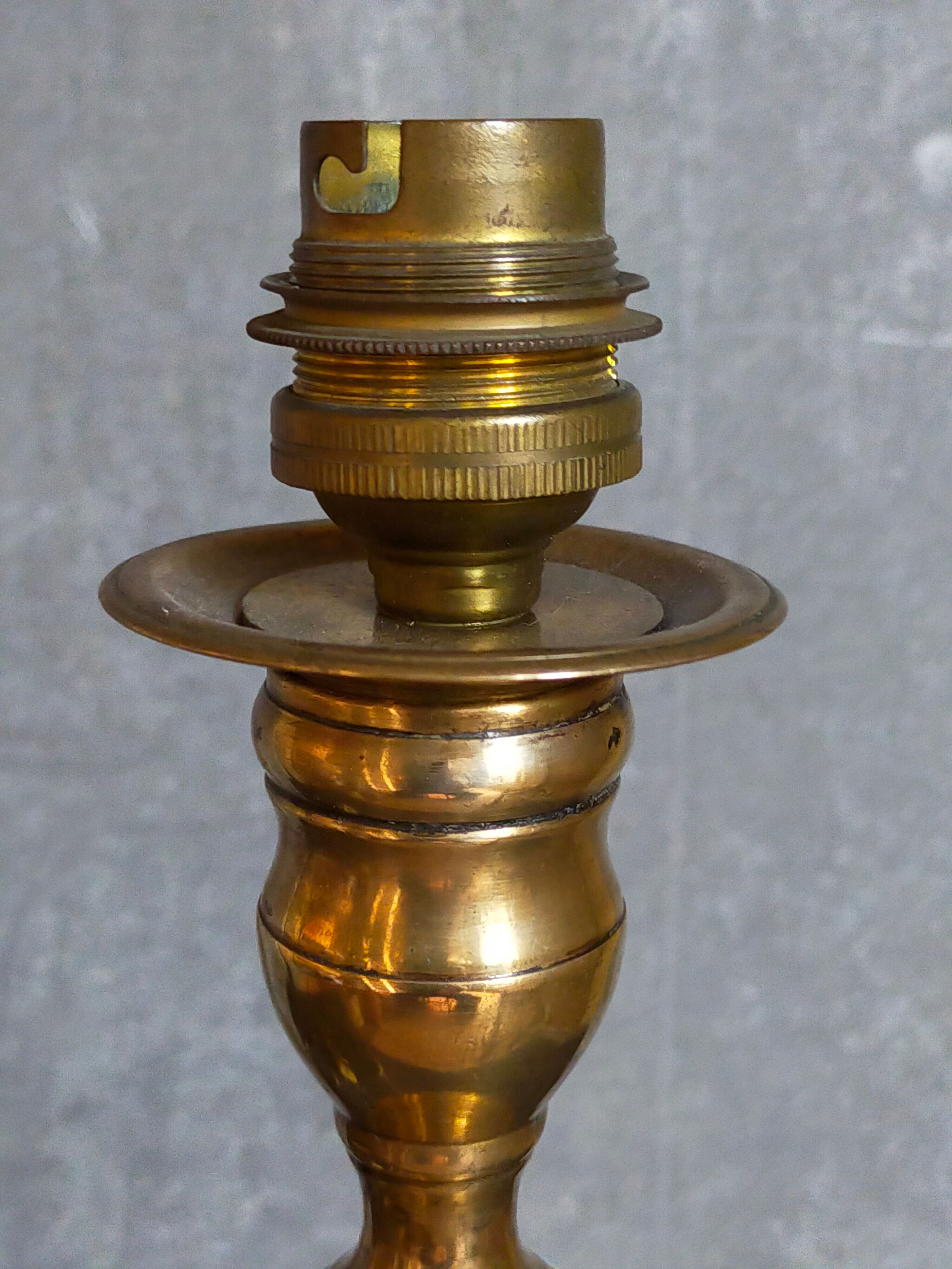 Old solid brass lamp base