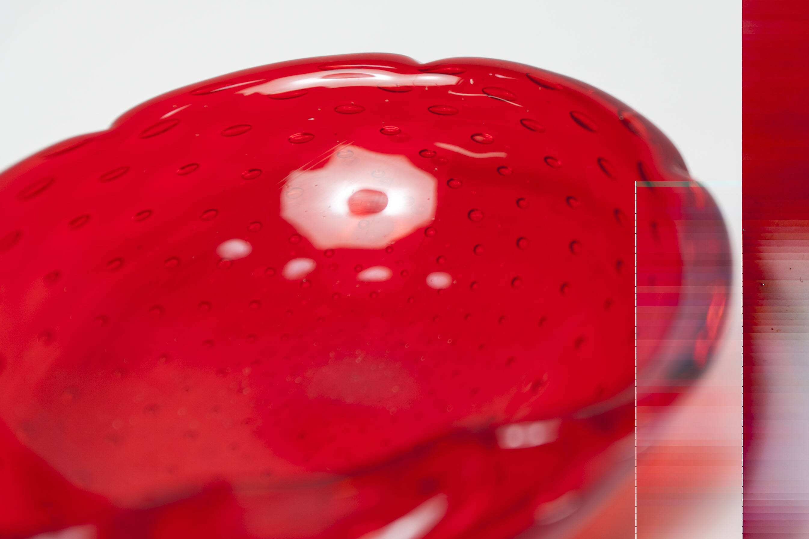 Murano Ashtray "Strawberry" Seguso Murano Italy 1970s