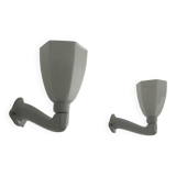 Pair of vintage art deco wall lamp, porcelain and opaline, France 1930