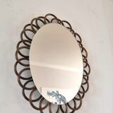 Vintage rattan mirror 60s