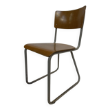 Vintage school chair 1960s minimalist design wood and metal