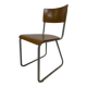 Vintage school chair 1960s minimalist design wood and metal