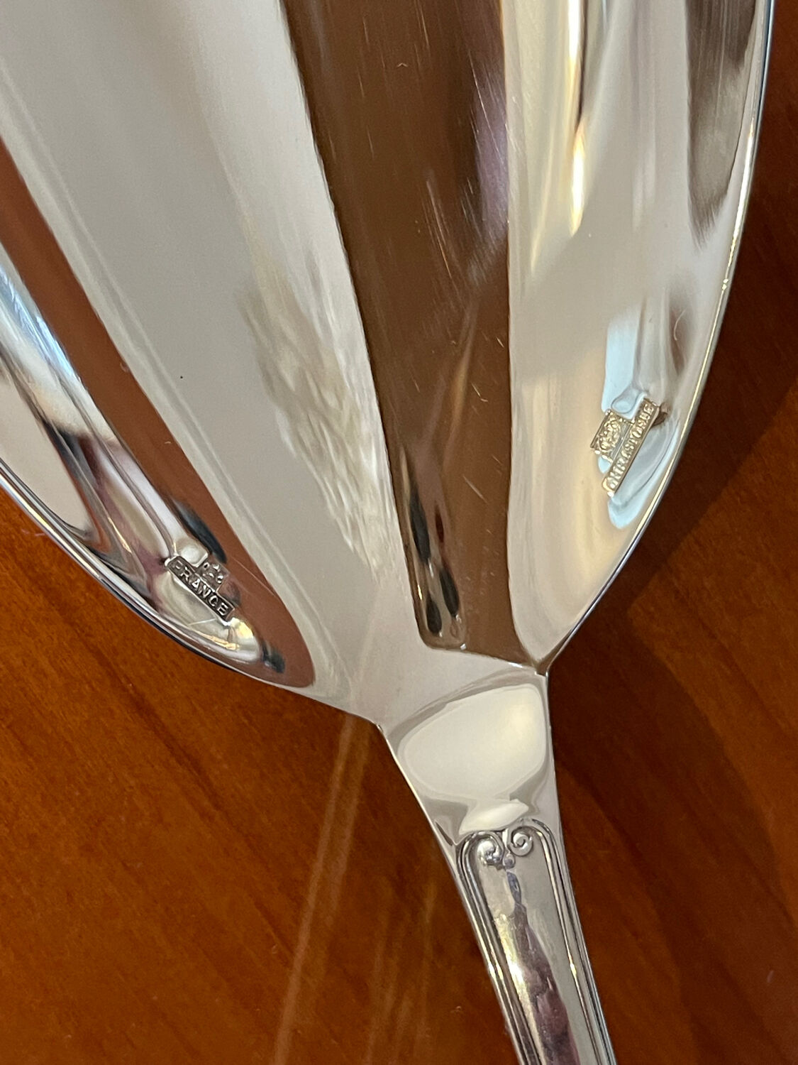 Christofle Malmaison, rice and chip scoop, serving set, mint condition