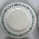 Lot 6 blue and green ironstone plates, antique French earthenware.
