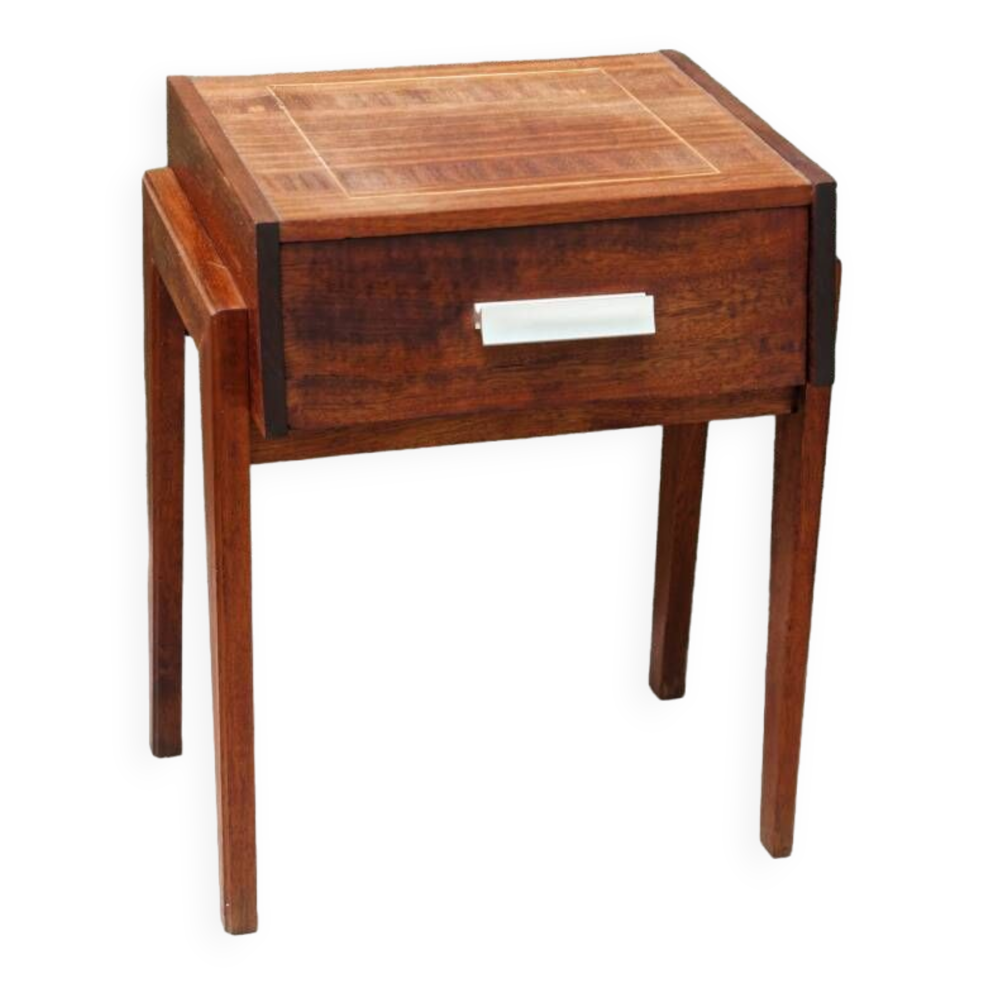 Table de chevet, teck et palissandre