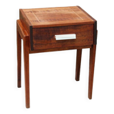 Table de chevet, teck et palissandre