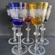 Josephinenhütte - red wine glasses (5) - Art Nouveau - Cut and engraved Crystal Roemer