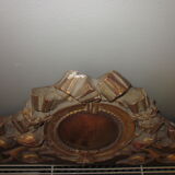 Old wooden pediment stucco