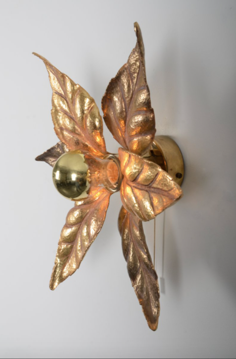 Massive Lighting 1970 Brass Willy Daro Flower Applique