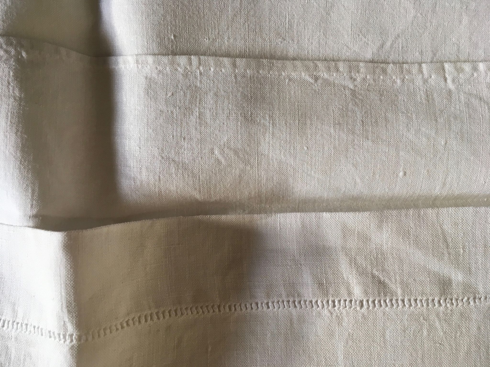 Pair of pillowcases embroidered linen old