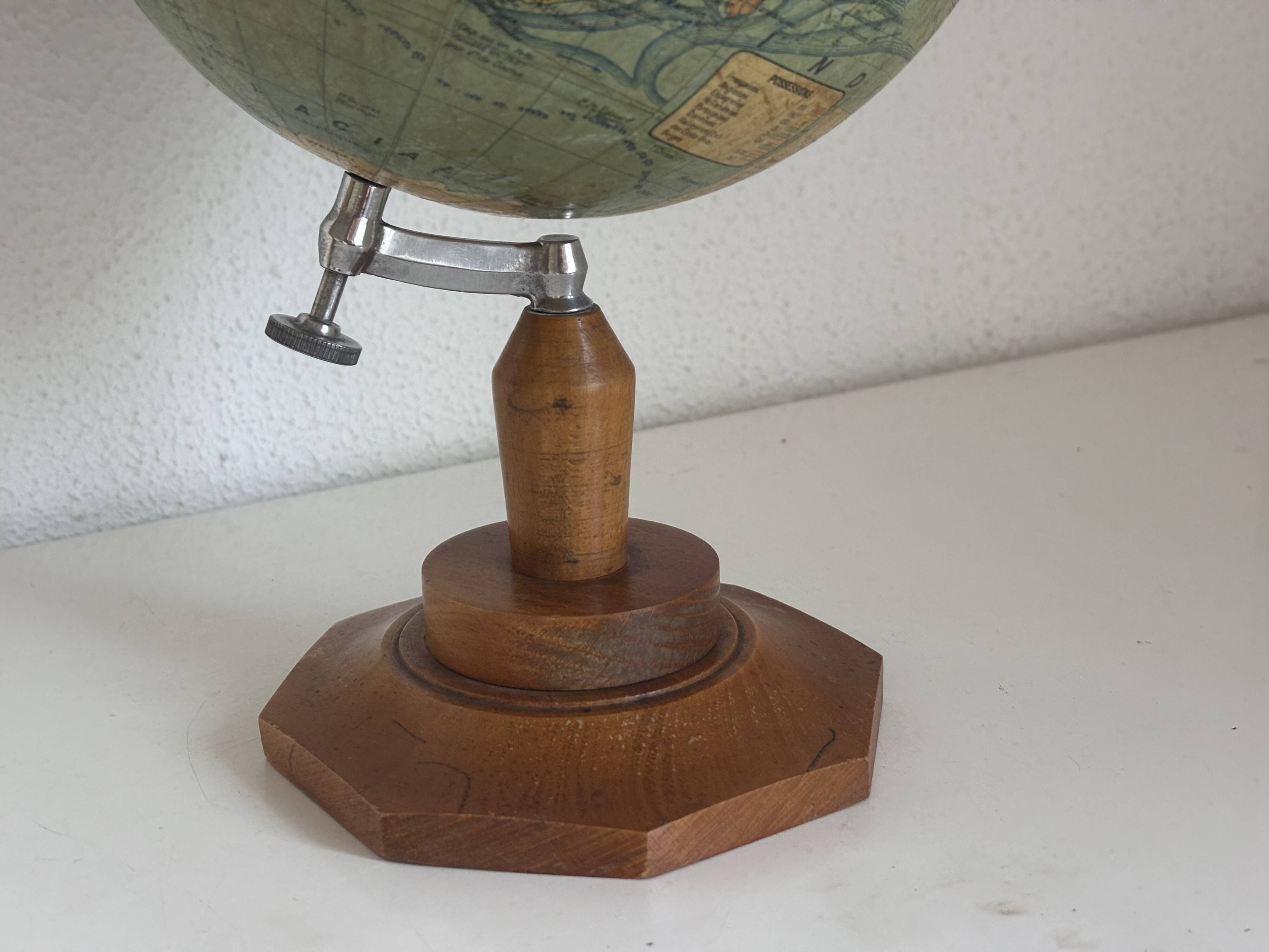 Globe vintage 1950 terrestre Girard et Barrère et Thomas - 33 cm