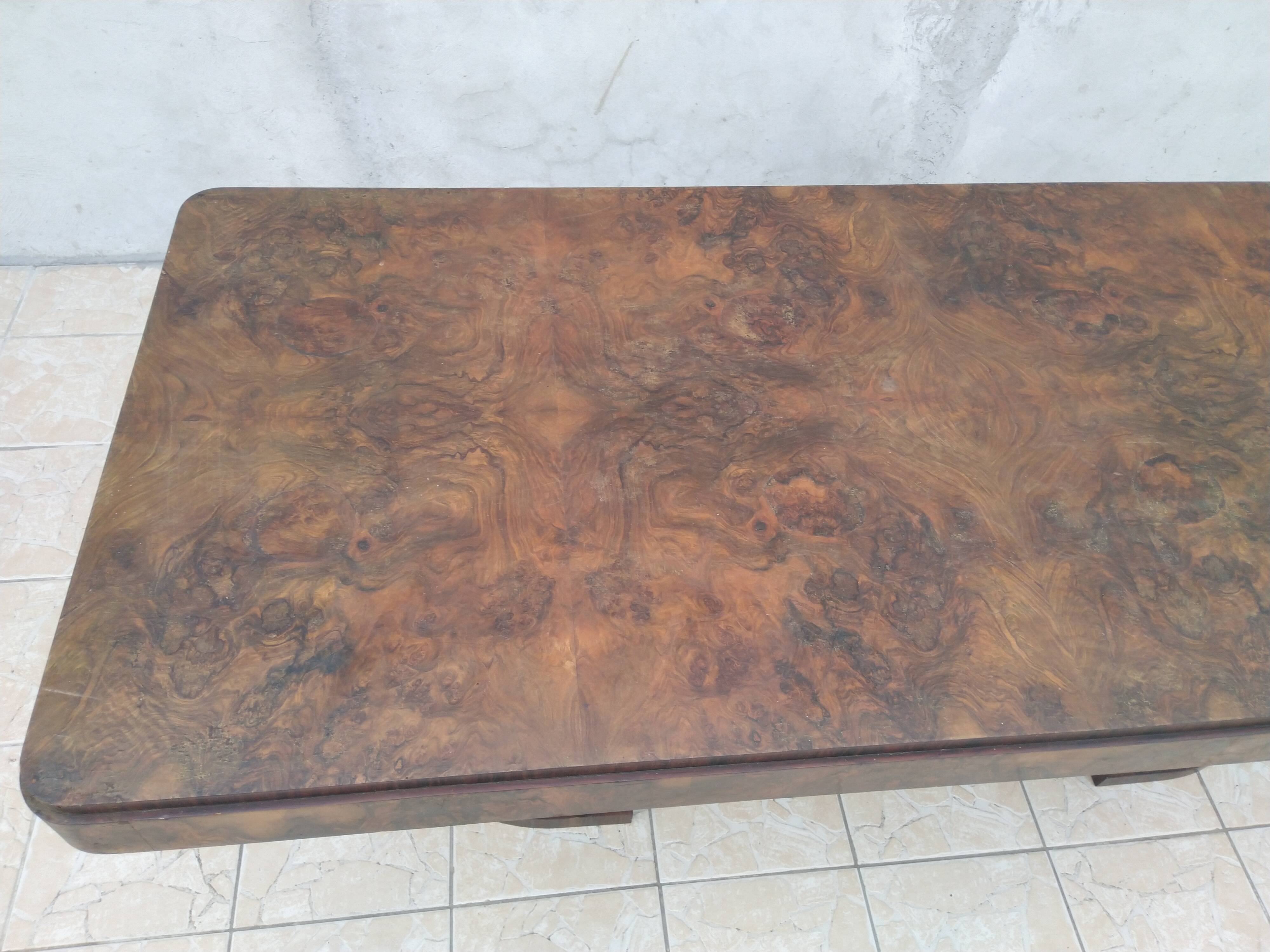 Art deco period table in walnut bramble
