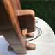 Brutalist lamp in vintage oak 1970