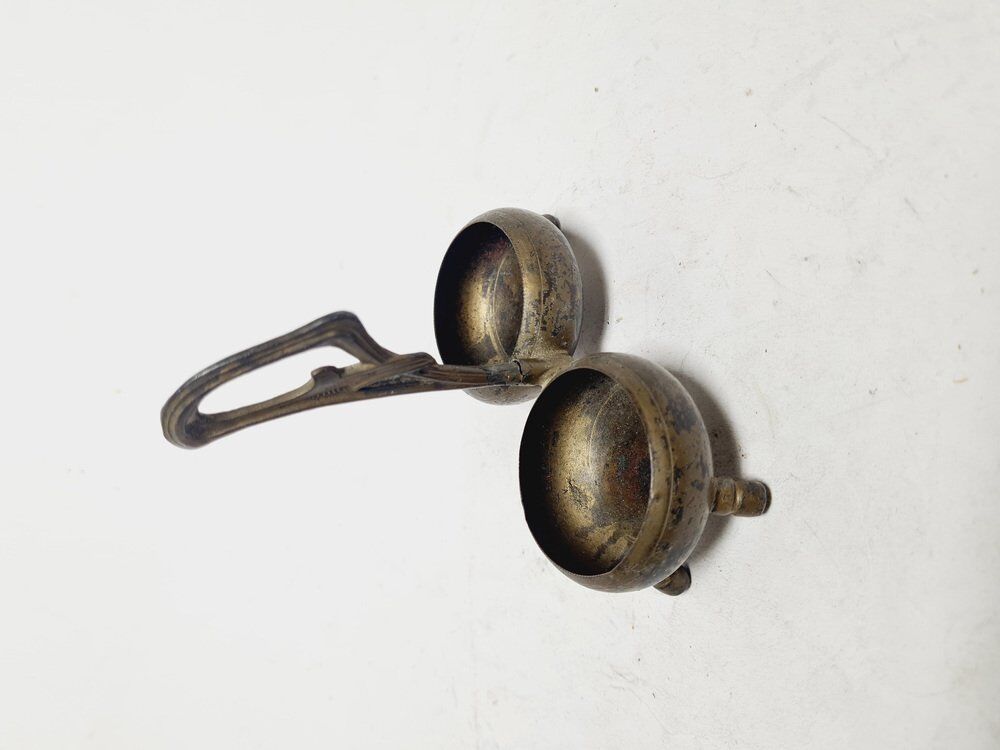Art Nouveau salt and pepper holder by Niemen Glassworks, Poland, 1920s