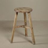 Gong - Antique Chinese elm stool, round seat no. 2