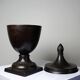 Covered cassolette in Empire style, patinated bronze, India, 1960s-1980s.