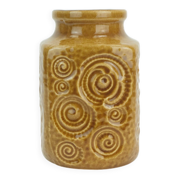vase Scheurich milieu du siècle décor 1960s émail jura ocre modèle 282-16