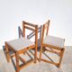Pair of 80s chairs in pine and checked fabric