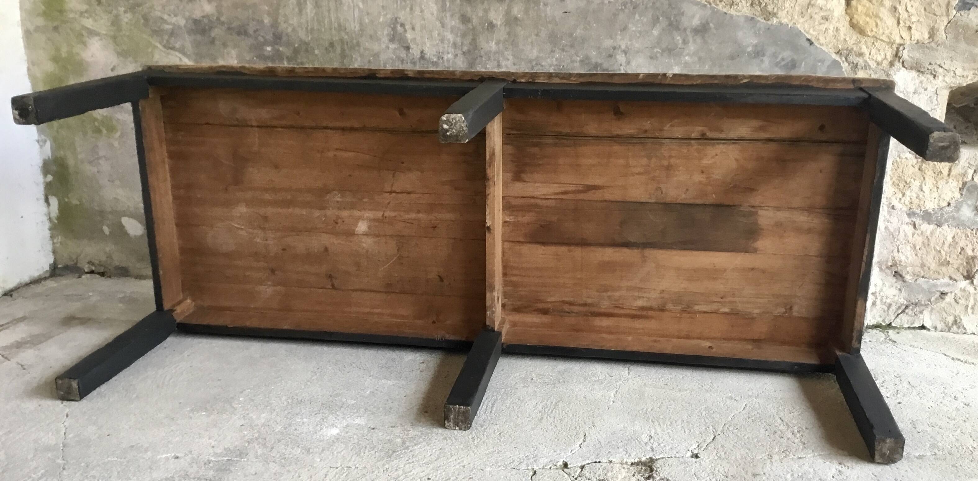 Farm table 230 cm - black base - early 20th century