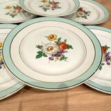 6 flat plates in half-porcelain Badonviller