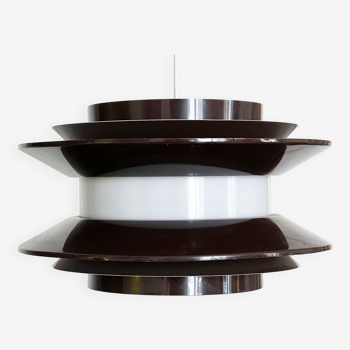 Pendant light "Trava" large brown version by Carl Thore for Granhaga Metallindustri. Sweden 1970s.