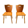 Paire de chaise bois blond  - 1960's