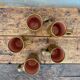 Set of 5 brown stoneware mugs