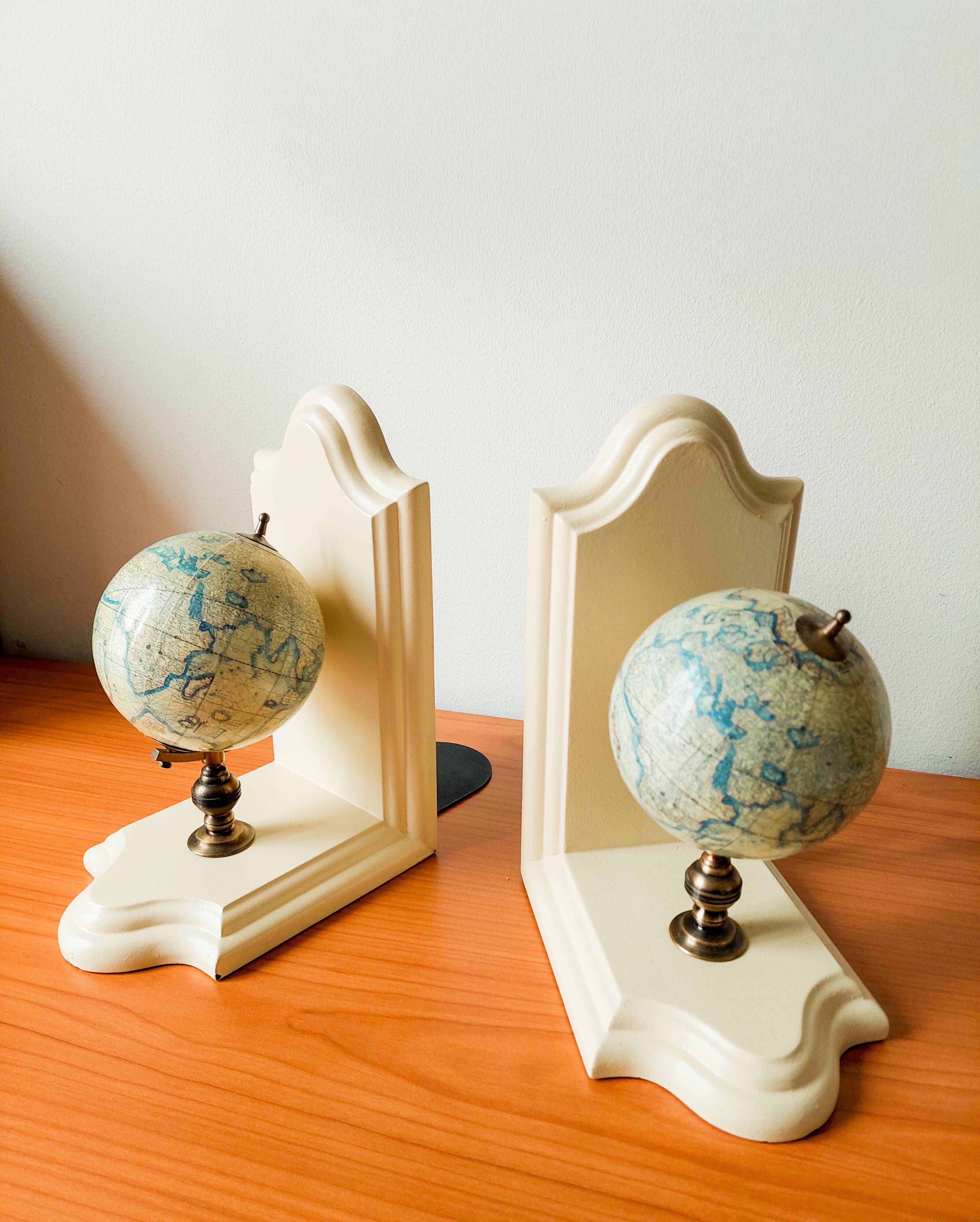 Pair of vintage globe bookends